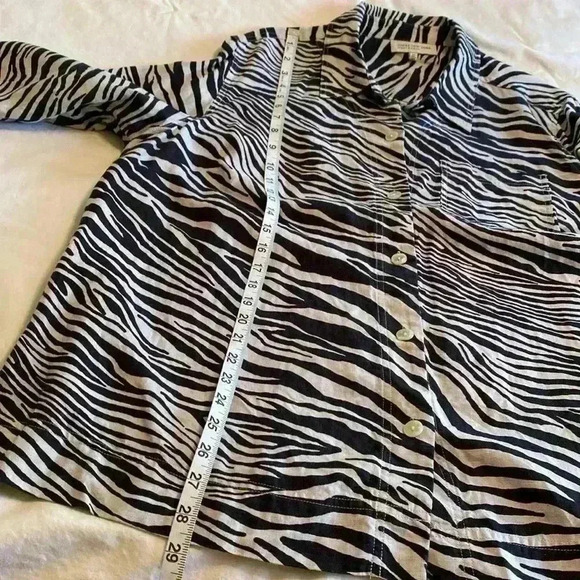 Jones New York Zebra Print 100% Linen 3/4 Sleeve Shirt Tunic Plus Size 2X. - Picture 11 of 13